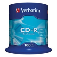 VERBATIM CD-R(100-Pack)Spindle/EP/DL/52x/700MB