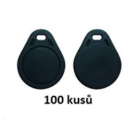 Elatec RFID Unique čip, přívěsek na klíče, 125 kHz, černý, Standard  100-pack