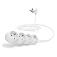 CONNECT IT prodlužovací kabel 230V, 4 zásuvky, 3 m, bez vypínače (bílý)