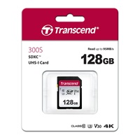 TRANSCEND SDXC karta 128GB 300S, UHS-I U3 V30 (R:100W:25 MB/s)