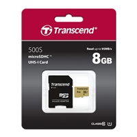 TRANSCEND MicroSDHC karta 8GB 500S, UHS-I U1 + adaptér