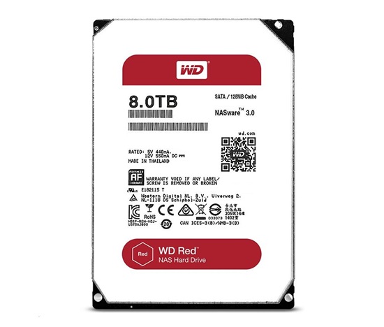 WD RED NAS WD80EFAX 8TB SATAIII/600 256MB cache, 210MB/s