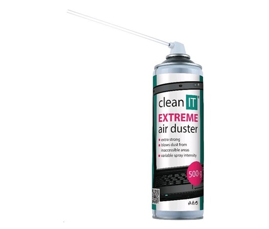 CLEAN IT Stlačený vzduch EXTREME 500g, NEHOŘLAVÝ