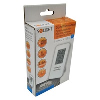 Solight teploměr, teplota, velký displej, datum, čas, bílý