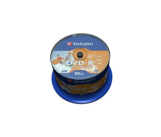 VERBATIM DVD-R(50-Pack)Spindle/Inkjet Printable Wide/16x/4.7GB