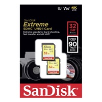 SanDisk SDHC karta 32GB Extreme (90MB/s V30 UHS-I U3) 2-pack