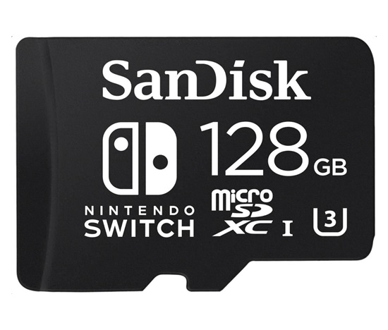 SanDisk MIcroSDXC karta 128GB for Nintendo Switch (R:100/W:90 MB/s, UHS-I, V30, U3, C10, A1) licensed Product