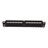 10" Patch panel LEXI-Net 12port, UTP, Cat5E, duální svorkovnice, černý