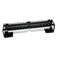 10" Patch panel LEXI-Net 12port, UTP, Cat5E, duální svorkovnice, černý