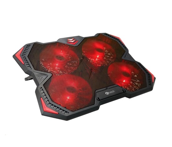 C-TECH chladící podložka pod NTB Zefyros (GCP-01R), casual gaming, 17,3", červené podsvícení, regulace otáček