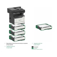 LEXMARK Multifunkční ČB tiskárna MX522adhe, A4, 44ppm, 2048MB, barevný LCD displej, duplex,DADF, USB 2.0, LAN,