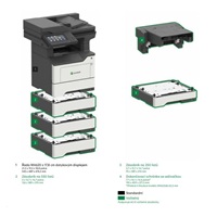 LEXMARK Multifunkční ČB tiskárna MX622adhe, A4, 47ppm, 2048MB, barevný LCD displej, duplex,DADF, USB 2.0, LAN,