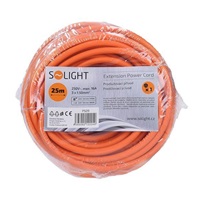 Solight prodlužovací přívod - spojka, 1 zásuvka, 25m, 3 x 1,5mm2, oranžová