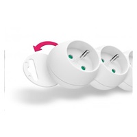 CONNECT IT prodlužovací kabel 230 V, 5 zásuvek, 2 m, s vypínačem (bílý)