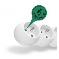 CONNECT IT prodlužovací kabel 230 V, 5 zásuvek, 2 m, s vypínačem (bílý)