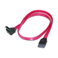 PREMIUMCORD Kabel SATA 0,5m 1x90°+1x rovný konektor