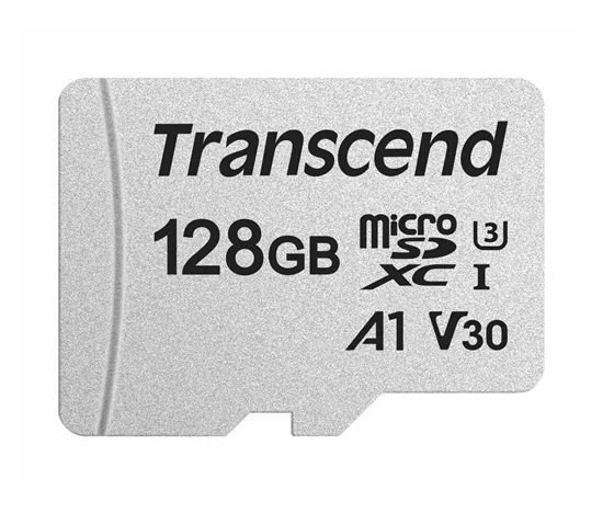 TRANSCEND MicroSDXC karta 128GB 300S, UHS-I U3 V30 + adaptér