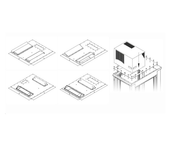 TRITON montážní redukce ke klimatizaci X3 a X4 do hloubky rozvaděče 600 x 1000 mm, šedá
