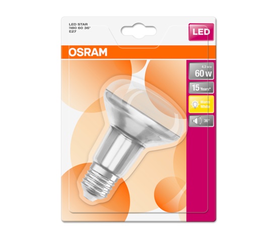 OSRAM LED Concentra STAR R80 36° 4,3W 827 E27 345lm 2700K (CRI 80) 15000h A+ (Krabička 1ks)