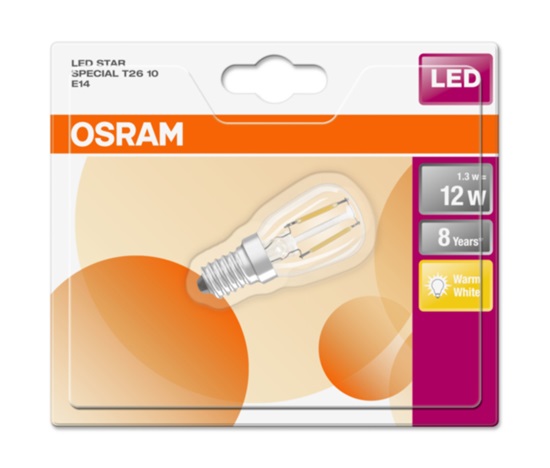 OSRAM LED STAR SPECIAL T26 Filament 1,3W 827 E14 110lm 2700K (CRI 80) 8000h A++ (Blistr 1ks)