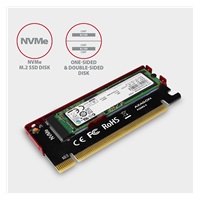 AXAGON PCEM2-S, PCIe x16 - M.2 NVMe M-key slot adaptér, kovový kryt pro pasivní chlazení