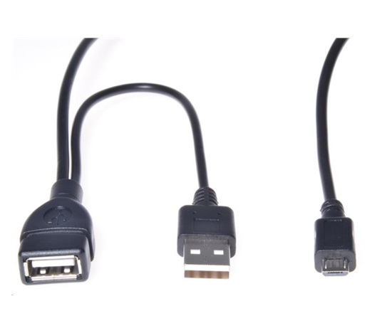 PREMIUMCORD USB redukce kabel USB A/female+USB A/male - Micro USB/male OTG