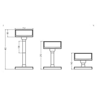 Virtuos VFD zákaznický displej Virtuos FV-2030B 2x20 9mm, serial, černý