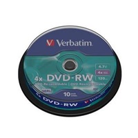 VERBATIM DVD-RW(10-pack)Spindle/4x/4.7GB