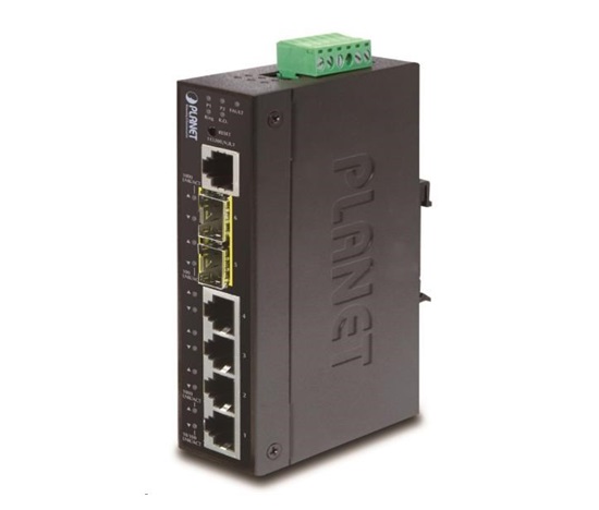 Planet switch IGS-5225-4T2S, průmyslový 4x10/100/1000T, 2x100/1000X SFP, -40~+75°C