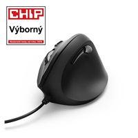 Hama vertikální ergonomická kabelová myš EMC-500, 6 tlačítek, černá