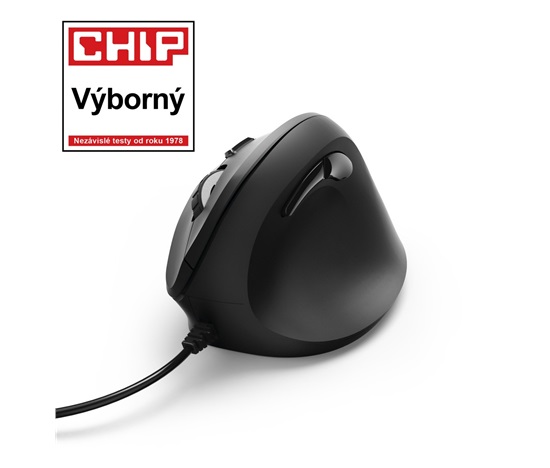 Hama vertikální ergonomická kabelová myš EMC-500, 6 tlačítek, černá
