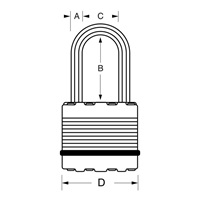 Master Lock Titanový visací zámek-  Excell - 50mm (3 ks / blistr)
