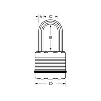 Master Lock Titanový visací zámek-  Excell - 50mm (3 ks / blistr)