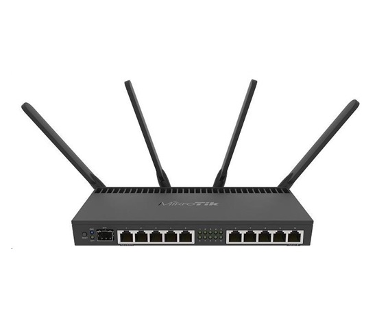 MikroTik RouterBOARDRB RB4011iGS+5HacQ2HnD-IN, quad-core 1.4GHz CPU,1GB RAM,10xLAN,1x SFP+, Wi-Fi 2.4+5GHz (2033Mbps),L5