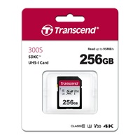 TRANSCEND SDXC karta 256GB 300S, UHS-I U3 V30 (R:95/W:45 MB/s)