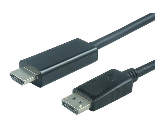 PREMIUMCORD Kabel DisplayPort 1.2 na HDMI 2.0, pro rozlišení 4Kx2K@60Hz, 1m