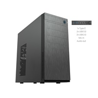 CHIEFTEC skříň Elox Series HC-10B, Miditower, USB 3.0, Black with Hair brush design front panel, bez zdroje