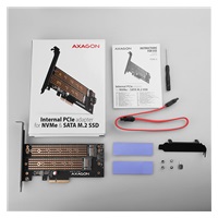 AXAGON PCEM2-D, PCIe x4 - M.2 NVMe M-key + SATA B-key slot adaptér, vč. LP