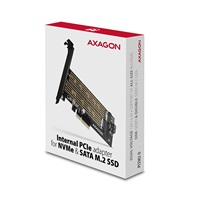 AXAGON PCEM2-D, PCIe x4 - M.2 NVMe M-key + SATA B-key slot adaptér, vč. LP