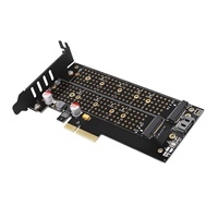 AXAGON PCEM2-DC, PCIe x4 - M.2 NVMe M-key + SATA B-key slot adaptér, chladič, LP