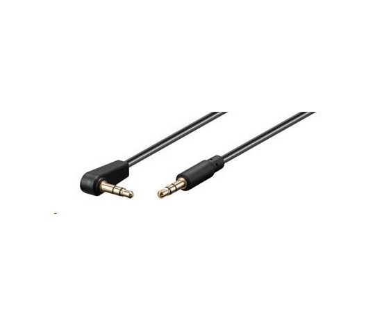 PREMIUMCORD Kabel Jack 3,5mm - 3,5mm konektor 90° M/M 0,5m