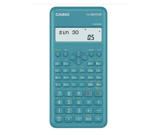 CASIO kalkulačka FX 220 PLUS 2E, modrá, školní, desetimístná