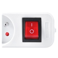 Solight prodlužovací přívod, 6 zásuvek, bílý, vypínač, 1,5m