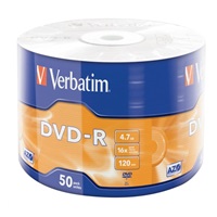 VERBATIM DVD-R (50-Pack) 16x WRAP 4.7GB MATT