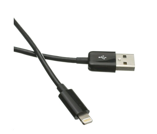 Kabel C-TECH USB 2.0 Lightning (IP5 a vyšší) nabíjecí a synchronizační kabel, 2m, černý
