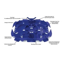 Optická kazeta OPTRONICS s hřebínky až pro 24 svarů, transparentní víčko, 2 výklopné držáky