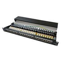 19" Patch panel XtendLan 24port, STP, Cat5E, krone, černý - LED vyhledávání