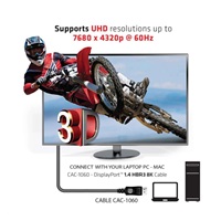 Club3D Kabel certifikovaný DisplayPort 1.4, HBR3, 8K60Hz (M/M), 3m, 28 AWG