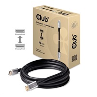 Club3D Kabel certifikovaný DisplayPort 1.4, HBR3, 8K60Hz (M/M), stříbrné koncovky, 4m, 24 AWG