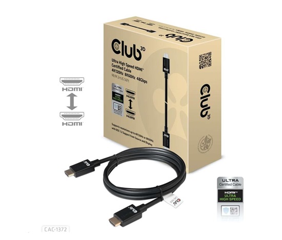 Club3D Kabel HDMI 2.1 Ultra High Speed HDMI™ 4K120Hz, 8K60Hz, 2m/ 6.56ft